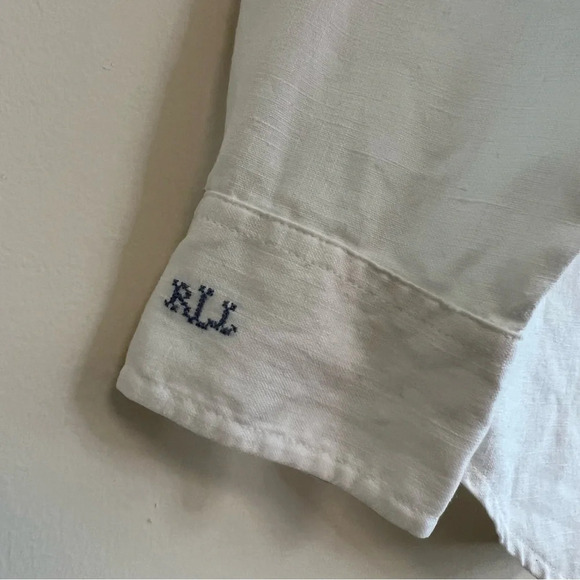 Ralph Lauren Vintage Linen Button Down Blouse - Picture 4 of 7